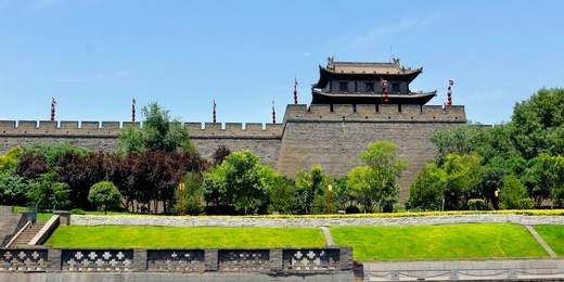 gate  of the old city wall of xi an ,shanxi ,china