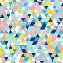 triangle seamless background with triangle shapes of different colors.  textile, fabric, paper, wallpaper print template magazine, leaflet, booklet. template for your design