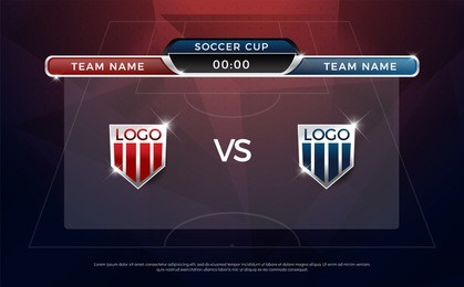 football scoreboard team a vs team b broadcast graphic soccer template, football score graphic for soccer game