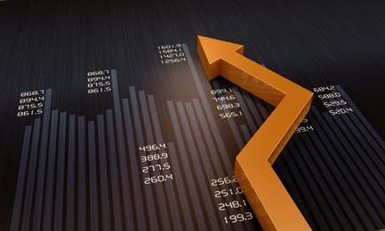 financial and business chart and graphs as symbols of growth
