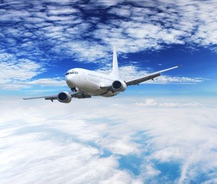 airplane above clouds