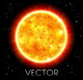 vector sun in a space background