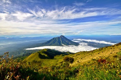 merapi volcano on java island