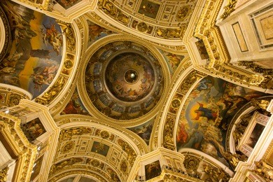 saint isaac's cathedral in st petersburg, russia, eastern europe, iterior - fantastic plafond inside