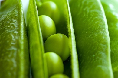 fresh green peas isolated on white