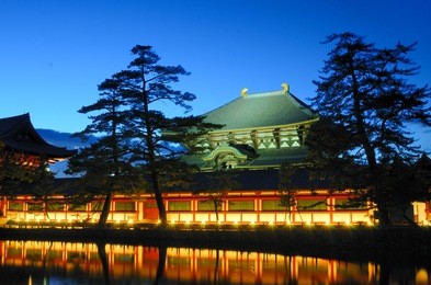 exterior of todaiji, the world's largest wooden building and a unesco world heritage site in nara, japan.