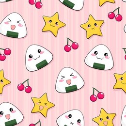 seamless onigiri pattern (raster version)