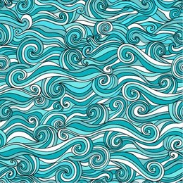 colorful seamless abstract hand-drawn pattern, waves background