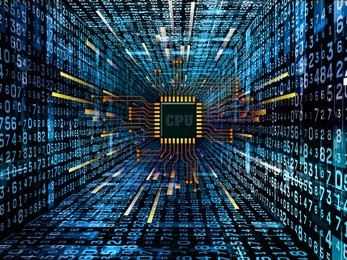 interplay of digital circuit, technical texture and number graphics on the subject of electronics, computers, communications and modern technologies.