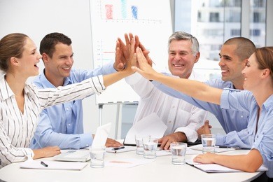 colleagues in business meeting