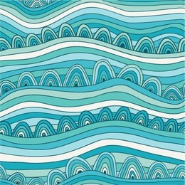 colorful seamless abstract hand-drawn pattern, waves background
