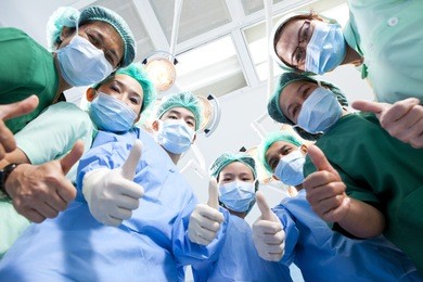 group of doctors and nurses at the hospital