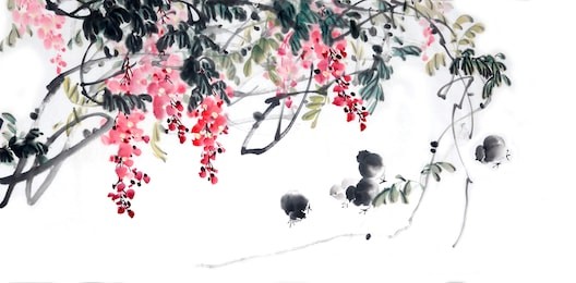 flower painting .traditional chinese painting.