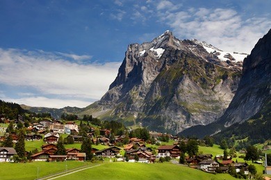 grindelwald village in berner oberland, switzerland