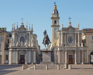 chiesa di santa cristina e carlo church in piazza san carlo, turin, italy