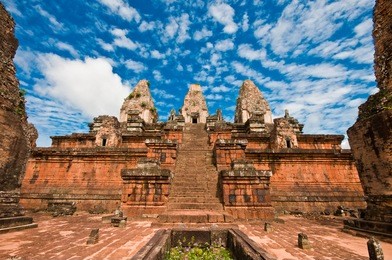 ancient buddhist khmer temple in angkor wat, cambodia. pre rup prasat