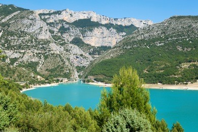 beautiful view of st.croix lake in verdon, provence, france