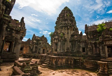 ancient buddhist khmer temple in angkor wat, cambodia. banteay samre prasat