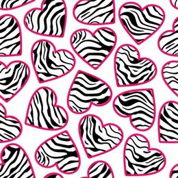 zebra print hearts - seamless abstract background
