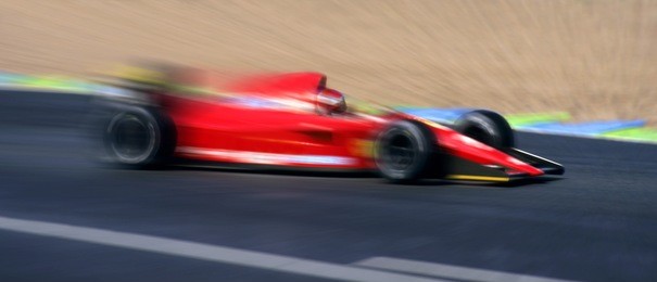 speed effect on a racing car f1 type.