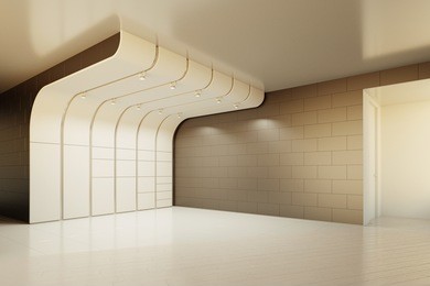 the interior of an empty room, 3d rendering