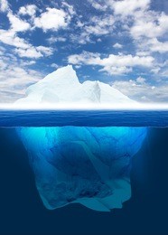 antarctic iceberg in the ocean. beautiful polar sea background.