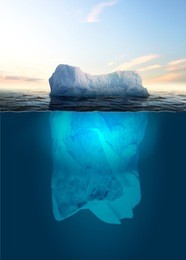 antarctic iceberg in the ocean. beautiful polar sea background.
