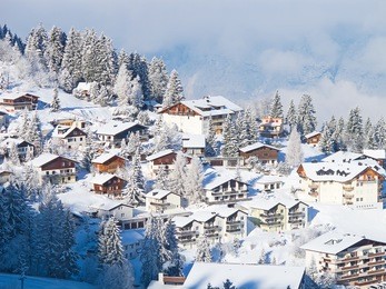 winter in the swiss alps, switzerland