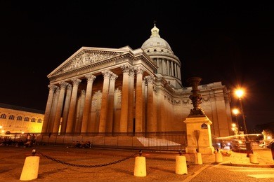 the pantheon by night, paris, france