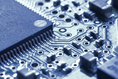 close up of electronic circuit board