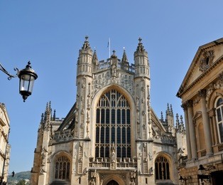 external view of bath abbey in england