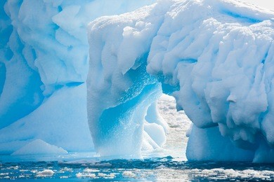 antarctic glacier in the snow. beautiful winter background
