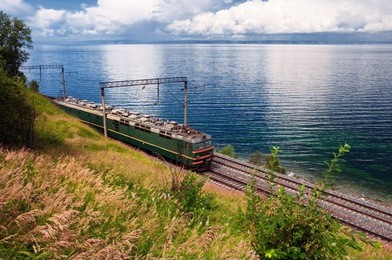 train on trans baikal railway, russia