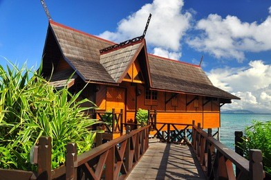 a man-made kapalai island exotic tropical resort in the middle of ocean