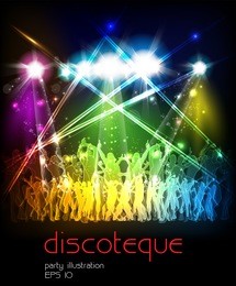 abstract party sound background with dancing people