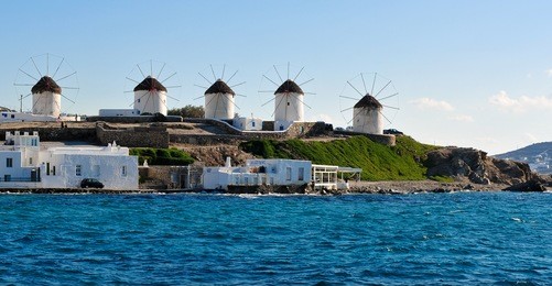 the five windmills of mykonos - greece