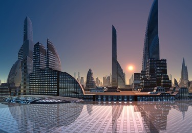 anea - modern city skyline part 02, futuristic place somewhere in the universe