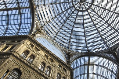 gallery umberto in naples, italy. detail of the glass roof