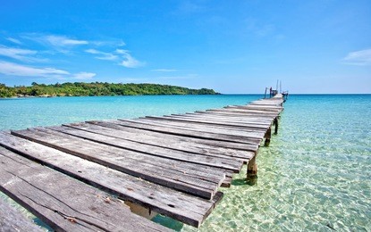 view from the pier on the sea at loneliness beach