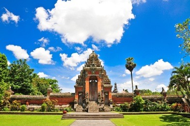 main entrance a temple in bali, indonesia on a beautiful sunny day