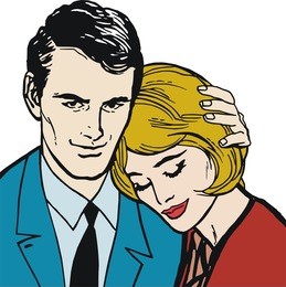 illustration of a couple in love