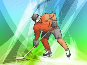 hockey player/ abstract sports background