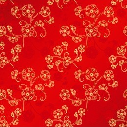 oriental chinese new year cherry blossom seamless pattern background