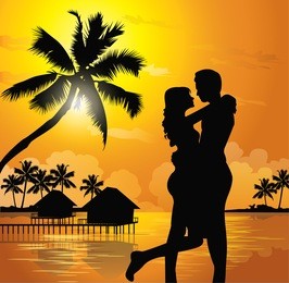 romantic couple on the beach