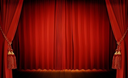 theatrical curtain of red color