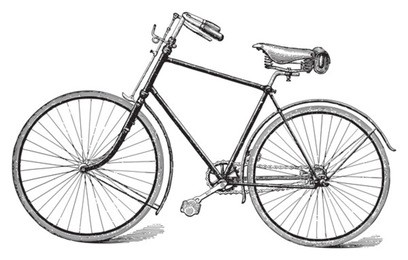 old bicycle / vintage illustration from meyers konversations-lexikon 1897
