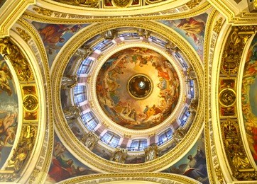 interior of the saint isaac's cathedral in st. petersburg, russia
