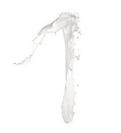 number 1 made of milk splash, isolated on white background