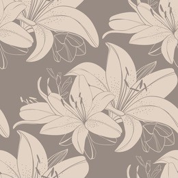 seamless wallpaper with lily flowers