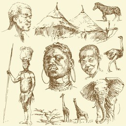 africa - hand drawn collection